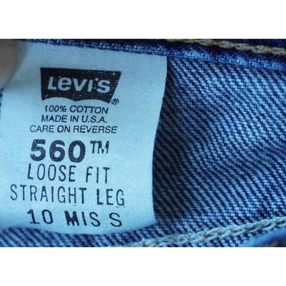 VIntage Levis 560 Jeans Womens Size 10 Mis S Blue Denim Loose Fit Straight Leg - Picture 3 of 10